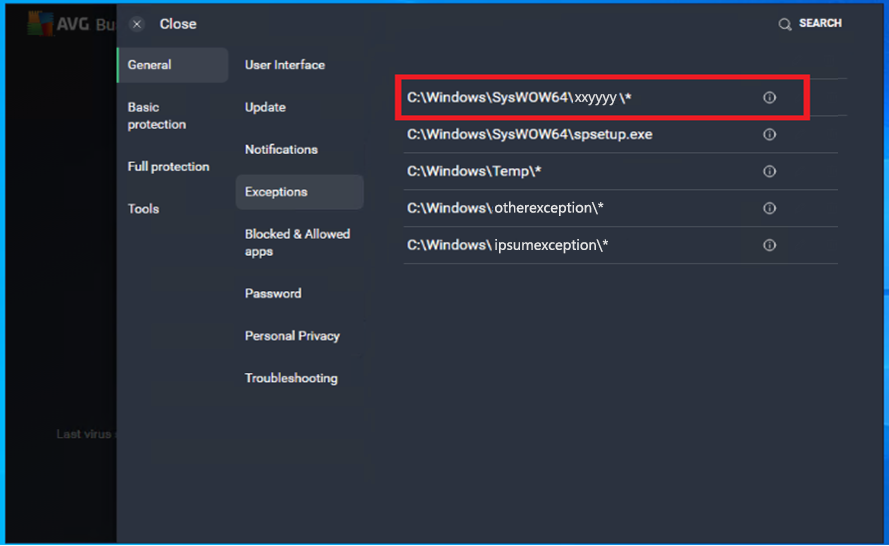 AVG-exception-added.png